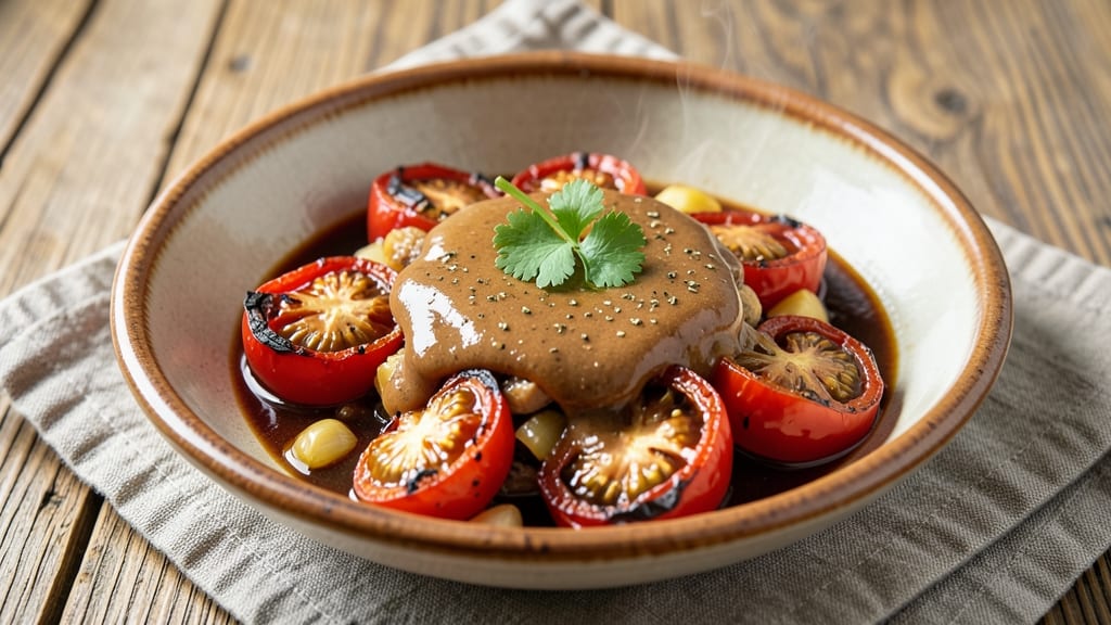 Mexican Pork Sauce Recipe: Smoky Chipotle and Tomato Velout With Crispy Tortilla Crowns