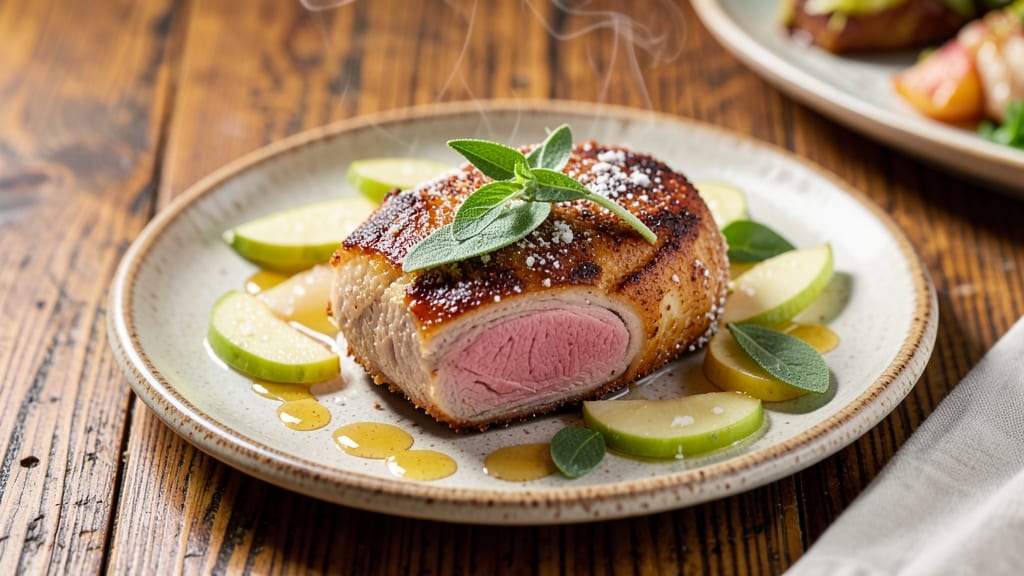 Apple Sage Pork Chops Recipe: Herb-Infused Crust With Juicy Pink Hearts