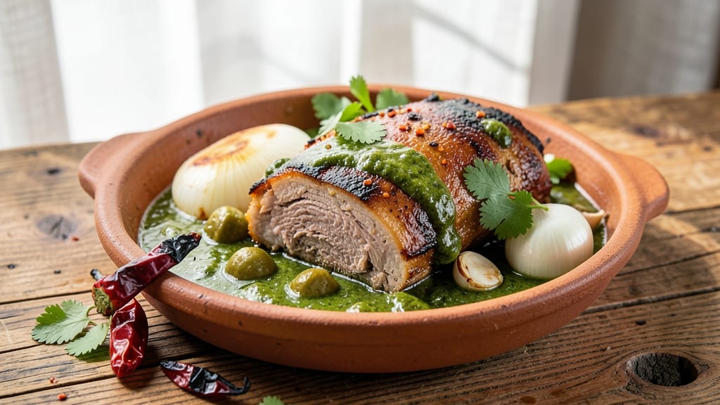 Mexican Pork Verde Recipe: Smoky Tomato-Chile Sauce With Crispy Tortilla Strips