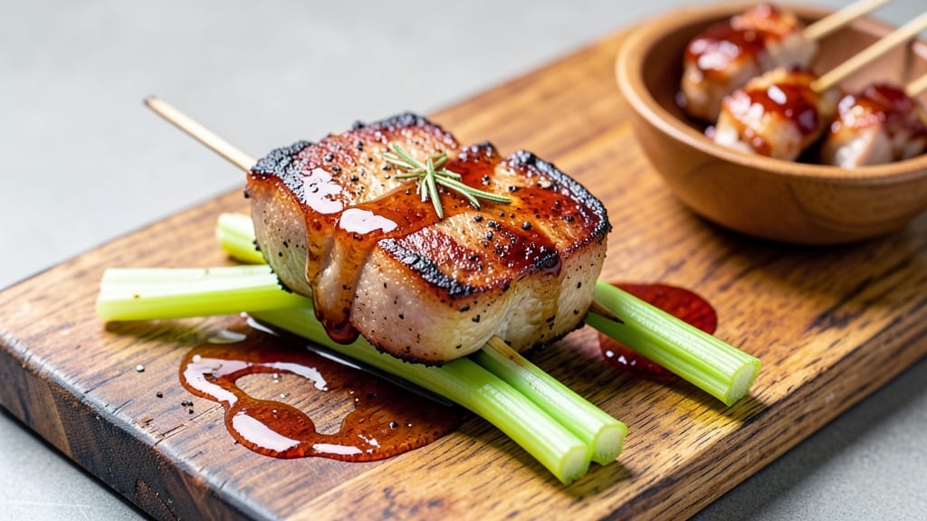Mn State Fair Pork Chops on a Stick Recipe: Smoky BBQ-Glazed Crunch With Celery Crown Topping