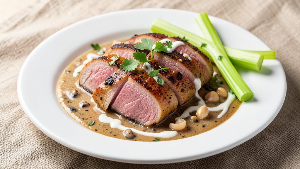 Pork Tenderloin Recipe Crock Pot Cream of Mushroom: Silky Cream Sauce With Celery Crown Crunch