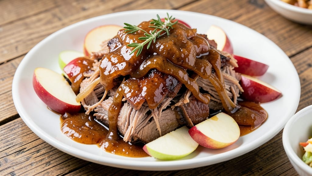 Apple Bourbon Pulled Pork Recipe: Smoky-Sweet Shreds With Apple Crisp Topping
