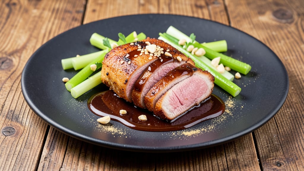Ah So Pork Recipe: Smoky-Sweet Glazed Pork with Celery Crown Crunch