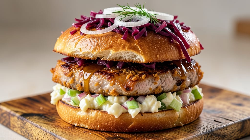 Culver's Pork Tenderloin Sandwich Recipe: Crispy Celery Crowns Over Sweet Onion Jam